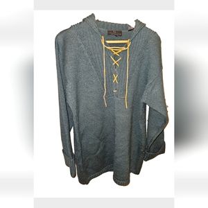 Carol Little Knitwear Size Medium 100% Wool Blue With Ties